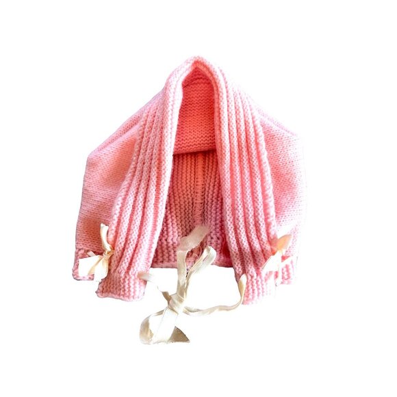 Vintage Pink Baby Cardigan and Bonnet Set By Blue Bird 3-6 Months - Picture 8 of 8
